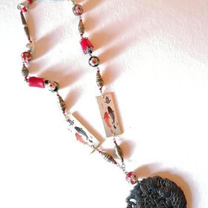 Orientalia Necklace With Fish