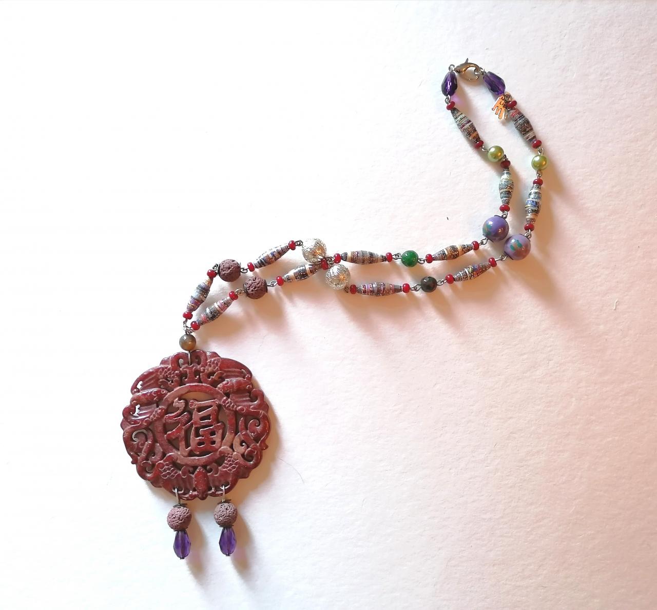 Scented Jewels, Necklace Orientalia Multicolour Chestnut
